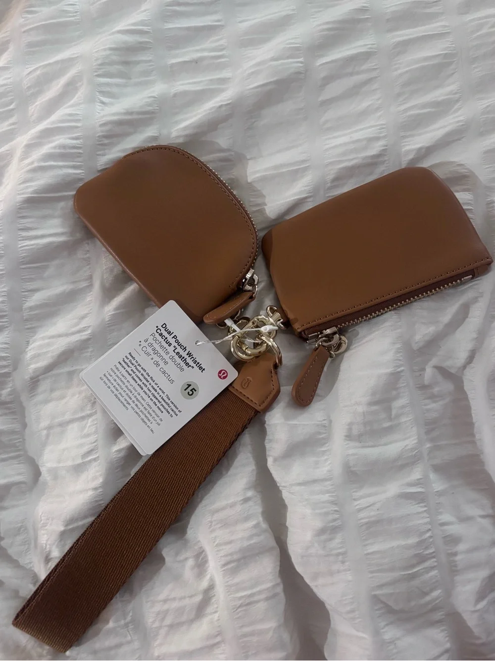 Lululemon Dual Pouch Wristlet - Cactus Leather